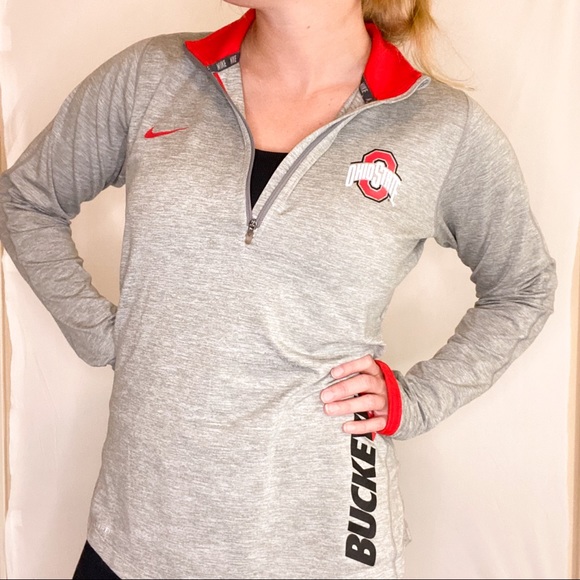 Nike Ohio State Buckeyes Dri-Fit quarter zip long-sleeve top, size medium - Picture 4 of 16